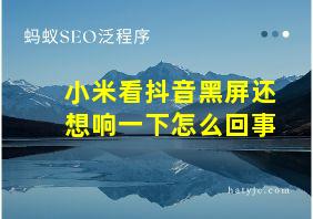 小米看抖音黑屏还想响一下怎么回事