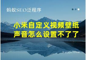 小米自定义视频壁纸声音怎么设置不了了