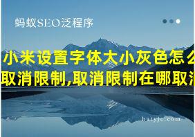 小米设置字体大小灰色怎么取消限制,取消限制在哪取消