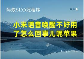 小米语音唤醒不好用了怎么回事儿呢苹果