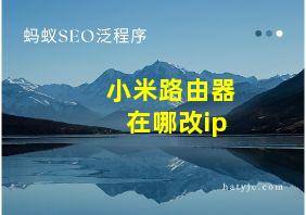 小米路由器在哪改ip