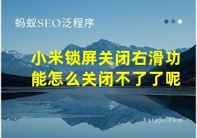 小米锁屏关闭右滑功能怎么关闭不了了呢