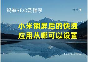 小米锁屏后的快捷应用从哪可以设置