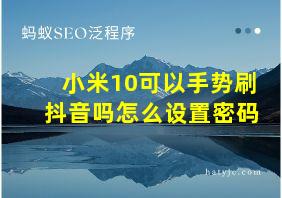 小米10可以手势刷抖音吗怎么设置密码