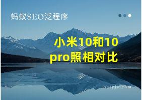 小米10和10pro照相对比