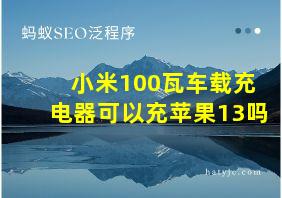 小米100瓦车载充电器可以充苹果13吗