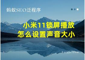 小米11锁屏播放怎么设置声音大小