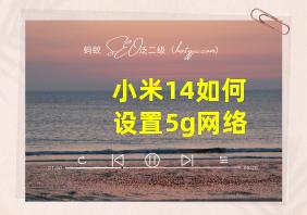 小米14如何设置5g网络