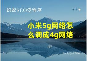 小米5g网络怎么调成4g网络