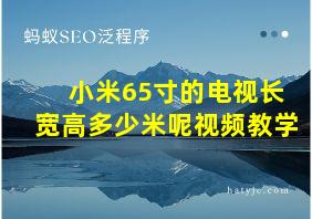 小米65寸的电视长宽高多少米呢视频教学