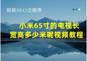 小米65寸的电视长宽高多少米呢视频教程