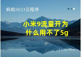 小米9流量开为什么用不了5g