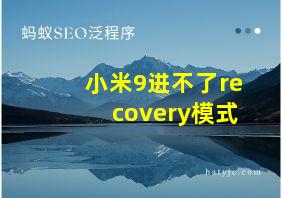 小米9进不了recovery模式