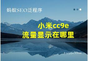 小米cc9e流量显示在哪里