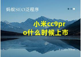 小米cc9pro什么时候上市