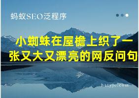 小蜘蛛在屋檐上织了一张又大又漂亮的网反问句