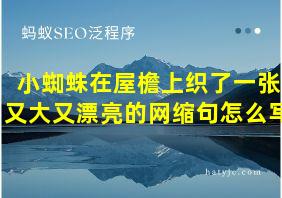 小蜘蛛在屋檐上织了一张又大又漂亮的网缩句怎么写