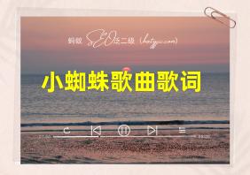 小蜘蛛歌曲歌词