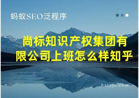 尚标知识产权集团有限公司上班怎么样知乎