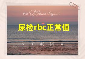 尿检rbc正常值