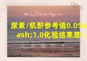 尿素/肌酐参考值0.05—1.0化验结果是1.1