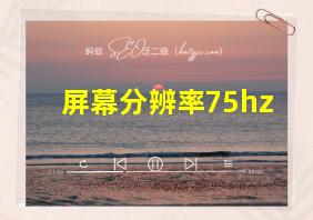 屏幕分辨率75hz