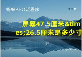 屏幕47.5厘米×26.5厘米是多少寸