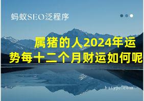 属猪的人2024年运势每十二个月财运如何呢