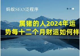 属猪的人2024年运势每十二个月财运如何样