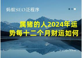 属猪的人2024年运势每十二个月财运如何