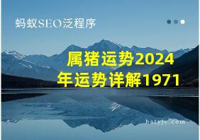 属猪运势2024年运势详解1971