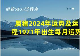 属猪2024年运势及运程1971年出生每月运势