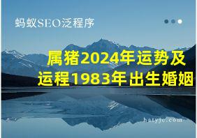 属猪2024年运势及运程1983年出生婚姻