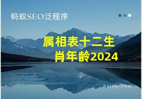 属相表十二生肖年龄2024