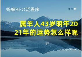 属羊人43岁明年2021年的运势怎么样呢