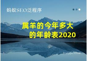 属羊的今年多大的年龄表2020