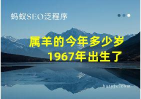 属羊的今年多少岁1967年出生了