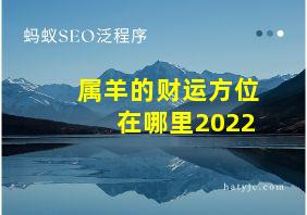 属羊的财运方位在哪里2022