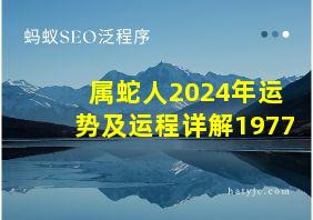 属蛇人2024年运势及运程详解1977