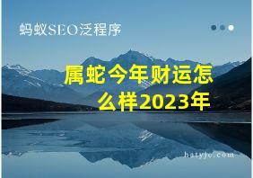 属蛇今年财运怎么样2023年