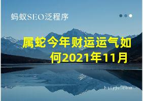 属蛇今年财运运气如何2021年11月