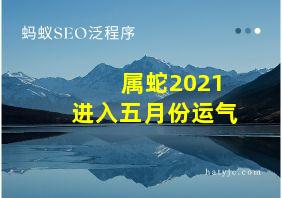 属蛇2021进入五月份运气