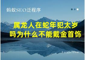 属龙人在蛇年犯太岁吗为什么不能戴金首饰