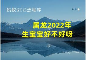 属龙2022年生宝宝好不好呀