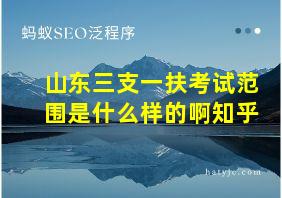 山东三支一扶考试范围是什么样的啊知乎