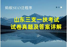 山东三支一扶考试试卷真题及答案详解