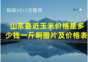 山东最近玉米价格是多少钱一斤啊图片及价格表