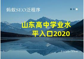 山东高中学业水平入口2020