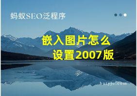 嵌入图片怎么设置2007版