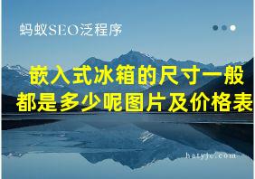 嵌入式冰箱的尺寸一般都是多少呢图片及价格表